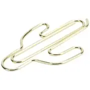 20Pcs Paper Clip Mini Innovative Cactus Shaped Pin School Office Ornament Gold