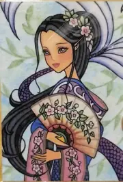 Kimono Cherry Blossom Mermaid Anime Production Art Nadia Tate Lim Ed No. 31/50