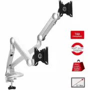 SIIG MTPRO Desk Mount Dual Gas Spring Monitor Arm - up to 32 Display - Max. Loa