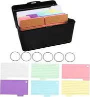 HOODANCOS Home School Office Organizer Plastic Index Card Box Recipe Card Holder