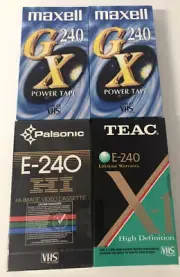 2x Maxwell GX / 1x TEAC X-1 / 1x Palsonic HI 240 VHS Tapes Brand New Sealed