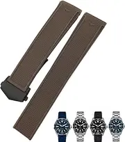 [BANDKIT] 20mm 22mm Rubber Silicone Watch Strap Black Blue Brown Watch Bands for Tag Heuer CARRERA AQUARACER F1 Diving Waterproof Bracelet