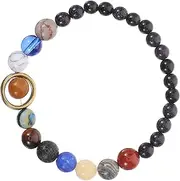 [TENDYCOCO] Women Solar System Bracelet Universe Galaxy The Eight Planets Guardian Star Natural Stone Beads Bracelet Bangle Stretch Yoga Chakra Bracelet for Men Women