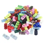 12mm Cord Locks Set, 100 Pack Multicolor Cylinder Spring Toggle Stopper