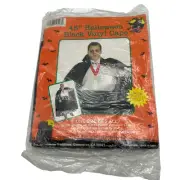 Halloween Costume Adult Vampire Black Vinyl Cape Unisex 45" One Size fits all