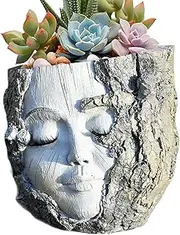 Face Plant Pot, Hed Planter for Indor Plants, Woman Heeaad Plant Vase, Unique Face Flower Pot Had Planter for Indoor Plants Cute Small Succulent Pots Indor Plant Pot for Garden Outdoor Balcony
