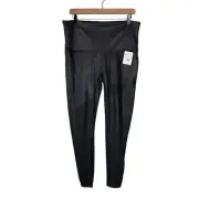 Spanx NWT 2XP SPANXshape Faux Leather Black High Waist Tummy Control Leggings