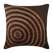 Decorative Throw Pillow Cover Brown 16"x16", Room Decor Silk - Magical Illusion