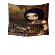 Poe a Beautiful Steampunk Flair Girl Tapestry