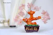 1PC ROSE QUARTZ Crystal Gemstone Tree Healing Bonsai Tree of life Home Decor