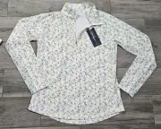 Walter Hagen Ditsy Lemon Floral Golf 1/4 Zip Suncover UV Protection Women’s Med