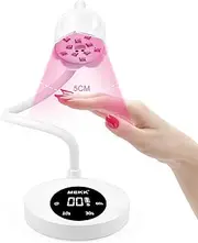 MEKK Gooseneck UV Nail Lamp 30W LED, Crystal White, Gel Nail Lamp, Cordless, Auto-Sensing, 3 Timers, 10 LED Lights