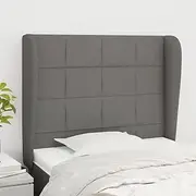 Dark Grey Fabric Queen Size Headboard, Adjustable Height with Sturdy Wood Legs, Comfortable Back Support for Bed Frame