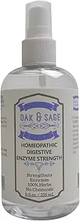 OAK & SAGE Homeopathic Digestive Enzyme Strength - Unscented - 8oz - 100% Herbs, No Alcohol, No Chemicals