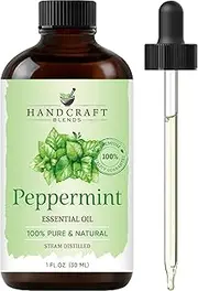 Handcraft Blends Peppermint Essential Oil - 1 Fl Oz - 100% Pure and Natural - Premium Grade Essential Oil for Diffuser and Aromatherapy, and DIY Soap Making