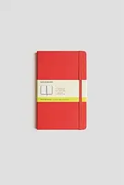 Moleskine QP062F2 Classic Hard Cover Notebook, Plain, Large, Scarlet Red