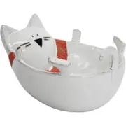 LVD Plate Harvey Cat Ceramic Trinket Bowl Decor 23x16cm - White