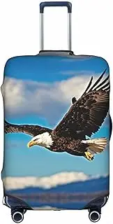 [Pvinnk] Flying Eagle Print Protective Luggage Cover Elastic Washable Suitcase Protector Travel Gear Protector, White, Large