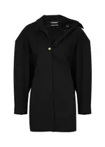 Jacquemus La Mini Robe Chemise Cotton Mini Dress - Black - 36 (UK8 / S) 36 (UK8 / S)