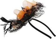 [Ipetboom] Elegant Wedding Fascinator Hat with Removable Hair Clips Bride Headdress for Tea Parties and Banquets Stylish Feathered Headband