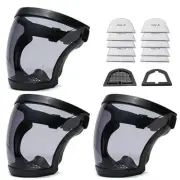 3 Pack Plastic Face Shield,Full Safety Face Protection for Eye, Nose, Mouth,R...