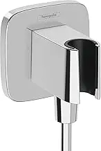 hansgrohe FixFit Q Wall Outlet with Shower Holder, Chrome, 26887000