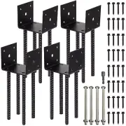 Fence Post Holder Ground Spike Use for Concrete Deck - Post Base Anchor Metal