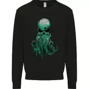 Cthulhu Green Kraken Octopus Skull Kids Sweatshirt Jumper
