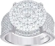 [JewelryWeb] 925 Sterling Silver Mens CZ Simulated Diamond Round Head Fashion Ring 15.6mm Long Band Style-Ring for Men