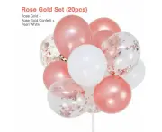 20Pcs ins Confetti Latex Balloons Balloon Set Birthday Wedding Party Decoration-Rose Gold Set (15pcs)