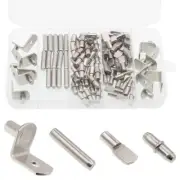 Shelf Support Pegs Kit, 94 Pcs 4 Styles Shelf Pegs, 5mm Nickel Plated Cabinet