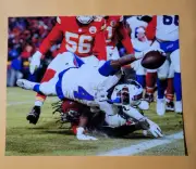 James Cook Game Action Buffalo Bills 8x10 photo Stretch Touchdown KC B