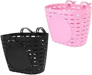 Homoyoyo 2pcs Bicycle Front Basket Detachable Handlebar Storage Container for Tricycles and Scooters Lightweight Plastic Design for Organized Storage for Balance Bikes Encourages Creativity