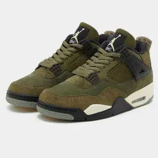 【NIKE 耐吉】休閒鞋 Air Jordan 4 Craft Olive 橄欖綠 麂皮 男鞋 FB9927-200