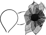 [Ipetboom] Women Fascinator Hat with Detail Elegant Tea Party Head for Weddings Cocktail and Birthday Events Stylish Mesh Flower Headband Accessory