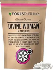 Divine Woman Womens Multivitamin | 300x Capsules | Maca root, cacao bean, wheatgrass, camu camu berry, maqui berry, kale + Broccoli | 100% Wholefoods and Organic | Forest Super Foods