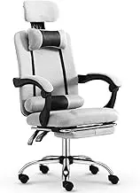 Computer Chair Home Office Chair Comfortable Ergonomic E-Sports Chair Game Chair Simple Boss Backrest Swivel Chair,Green,Gray