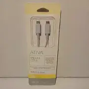 NEW Ativa USB 2.0 C - Charging and Data Transfer Cable - 6.5ft White