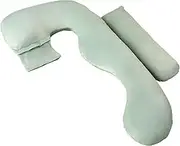 Simple New and Improved Premium Pregnancy Maternity Pillow Removable Washable Pillowcase G Shaped Sleeping Pillow Flexible Belly Wedge Pillow Full Body Sleeping Pillow (celadon)