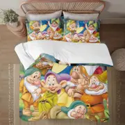 v5922 Bed Sheets Bedding Snow White And The Seven Dwarfs 3-Piece Bedding Set1 Quilt Cover +2 Pillowcases For Kids Boys Girls Adult Cartoon Warm Cu...