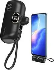 Charger Bank, PD 22.5W 5000mAh Mini Banks, 8.1x2.85x4.9cm Built-in Cable, Type C Compatibility, for Smartphones, Tablets, Electronic Devices, Travel, Home Use, (IOS+Type C)