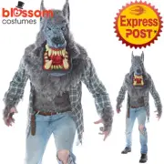 CA893 Monster Wolf Big Bad Werewolf Riding Hood Scary Halloween Costume + MASK
