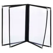 Menu Covers, 4 Pack Restaurant Cover Holder Clear Sleeves, Black 8.5 x 11 Inch