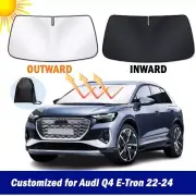 New Thick Foldable Windshield Sun Shade for Audi Q4 E-Tron 2022-2024 Sun Visor (for: Audi)