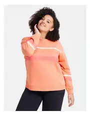 [Taking Shape] Cotton Active Spliced Sweatshirt Neon Orange