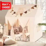 Kids Play Tent with Mat Indoor Outdoor Roll-Up Door Windows 132x90x132cm Playhou