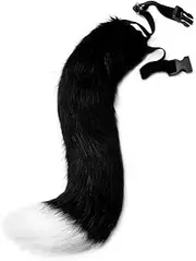 Cat Ears and Wolf Fox Animal Tail Cosplay (black and white)