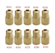 10pcs kit Hex Type Main Jets for MIKUNI VM/TM/TMX Carburetor 200-290 230