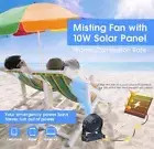 Best 10W Portable Misting Solar Camping Fan with Solar Panel 250ML Water Tank