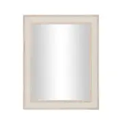 Cannes White Washed Oak & Linen Insert Wall Mirror 100x80cm